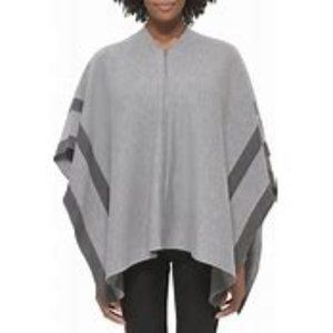 Calvin Klein Women's Warm Stripe Zip Detail Poncho